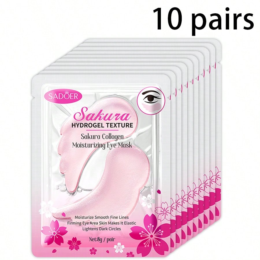 1 Pair/5 Pairs/10 Pairs Cherry Collagen Eye Mask, Reduces Fine Lines, Dark Circles And Eye Bags, Rel