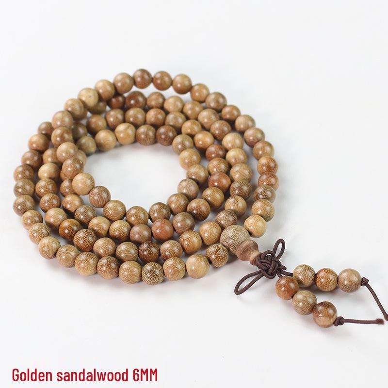 Wooden Sandalwood Buddhist Bead Bracelets - 108 Beads, Unisex Jewelry for Couples