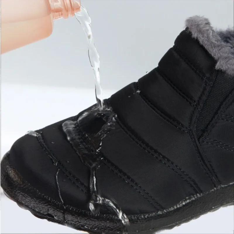 Winter Wasserdichte Baumwollstiefel, Herren- und Damen-Kurzschaft-Schneestiefel in Übergröße, Rutschfeste Stiefel