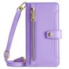 Oppo Reno 11F 5G Flip Case, Wallet Zipper Pocket, Purple