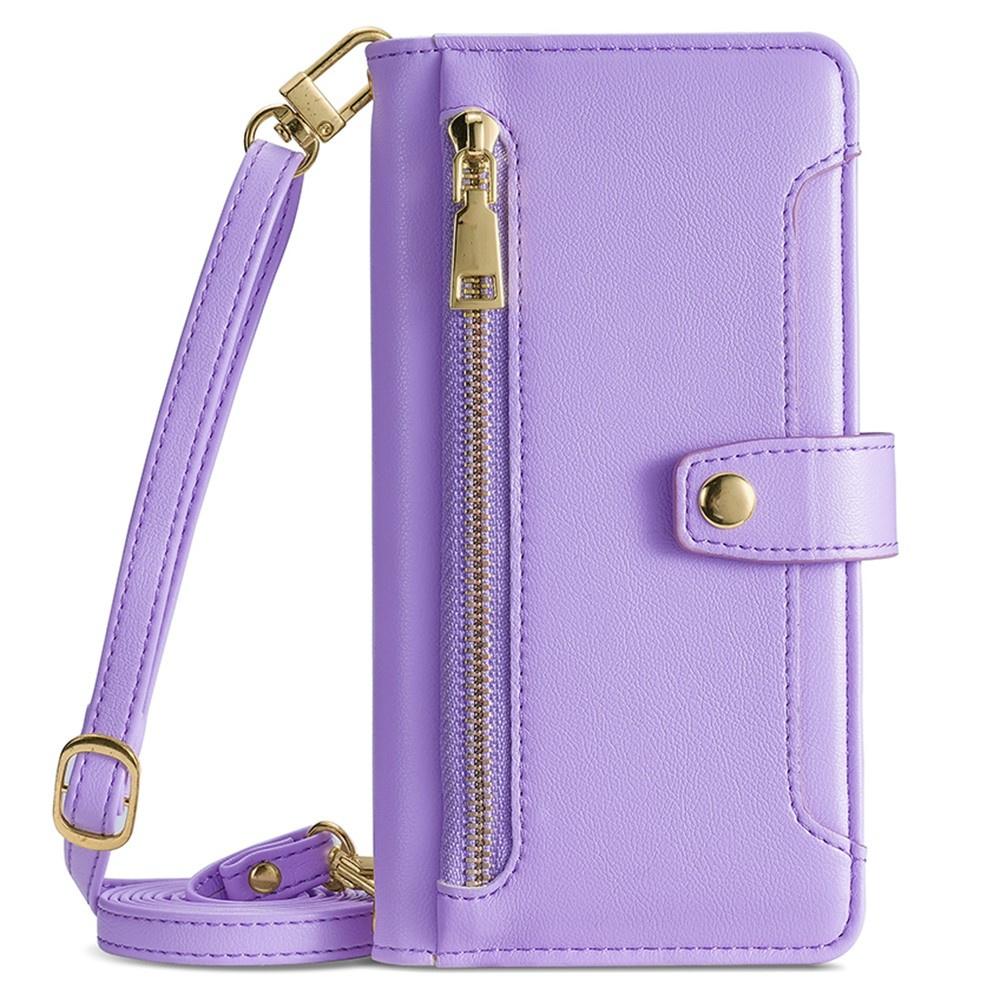 Oppo Reno 11F 5G Flip Case, Wallet Zipper Pocket, Purple