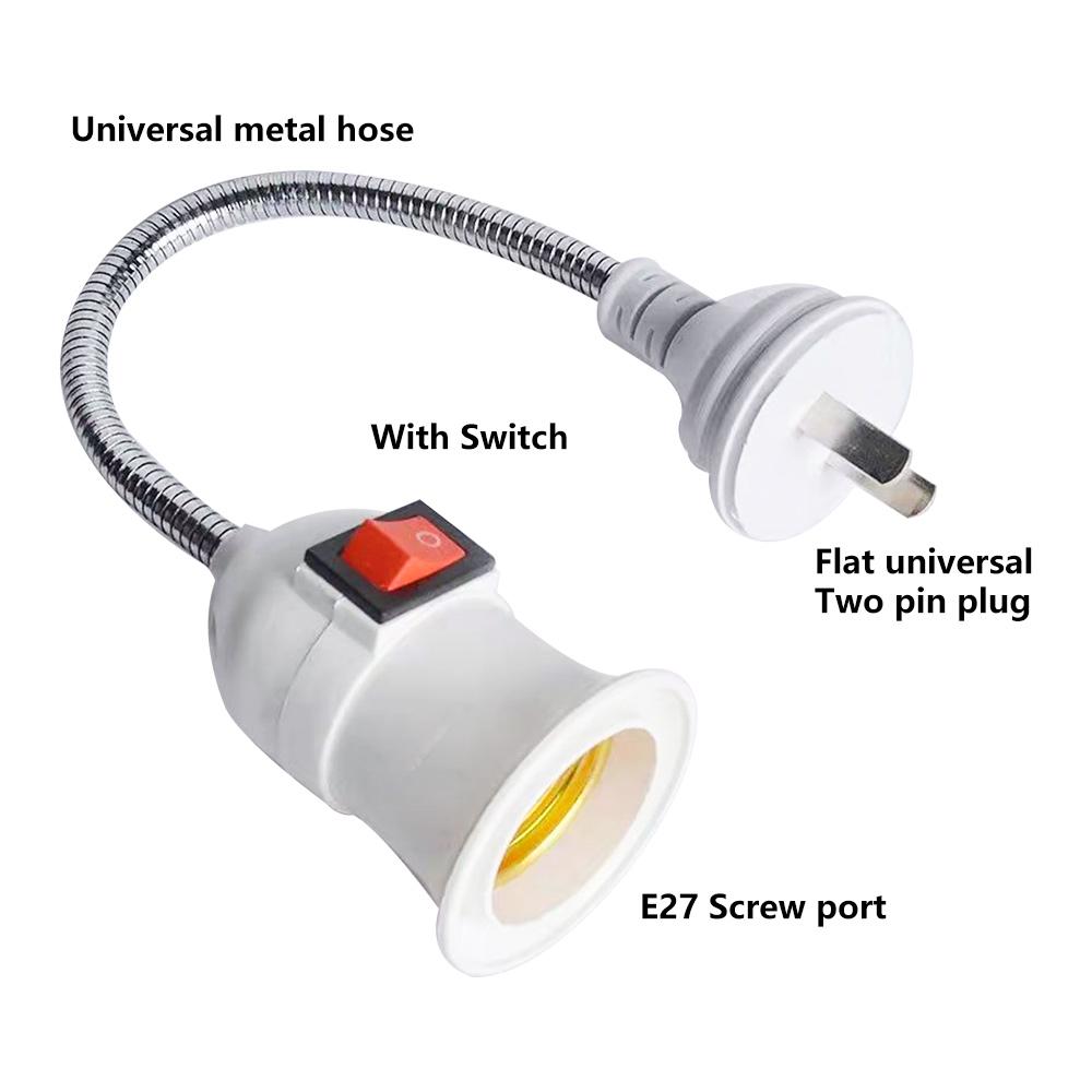 Direct plug swivel lamp head lamp mouth E27 large screw lamp holder  type universal hose with switch