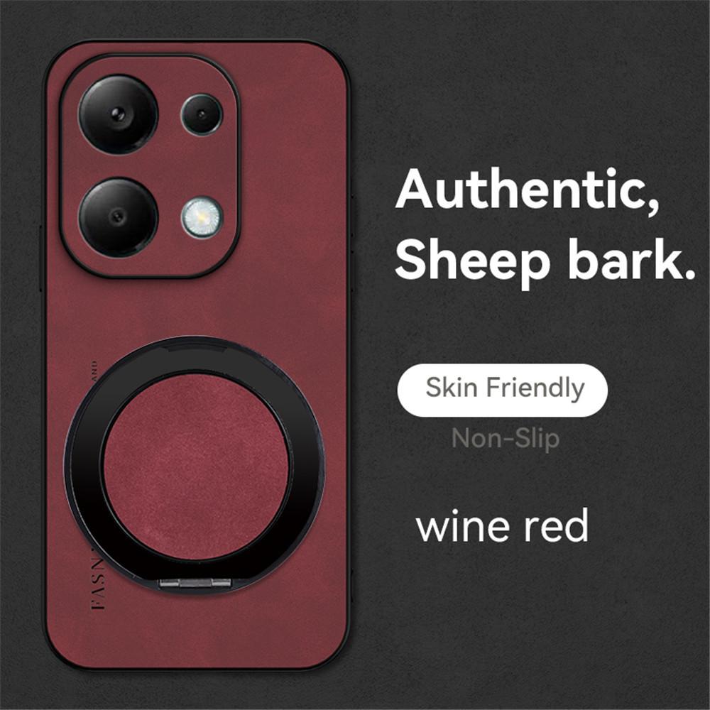 Luxury Sheepskin Magnetic Leather Holder Phone Case For Xiaomi Redmi Note 13 Pro Plus 11S 10S 9S 12 11 10 Stand Shockproof Cover