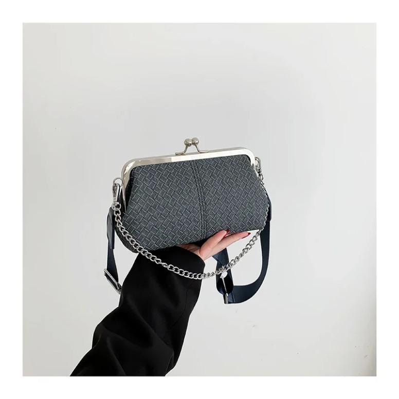 

Вечерняя сумочка с цепочкой и застежкой из сплошной нити, модные универсальные сумки через плечо, новые модные сумки с цепочкой и верхней ручкой для женщин