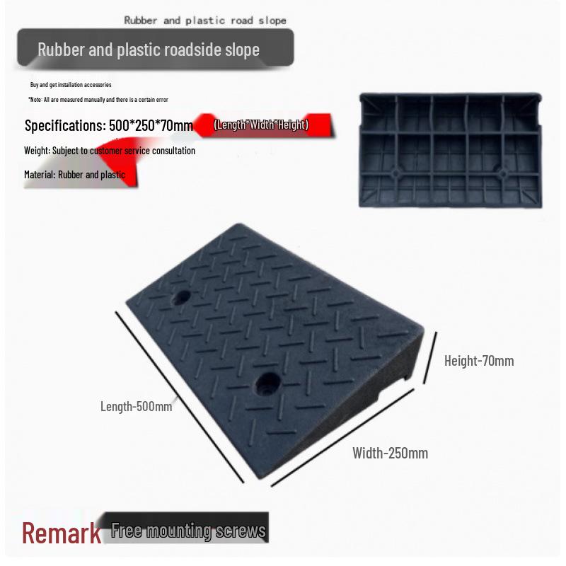 Rubber Curb & Threshold Ramp Mat for Home and Car 
