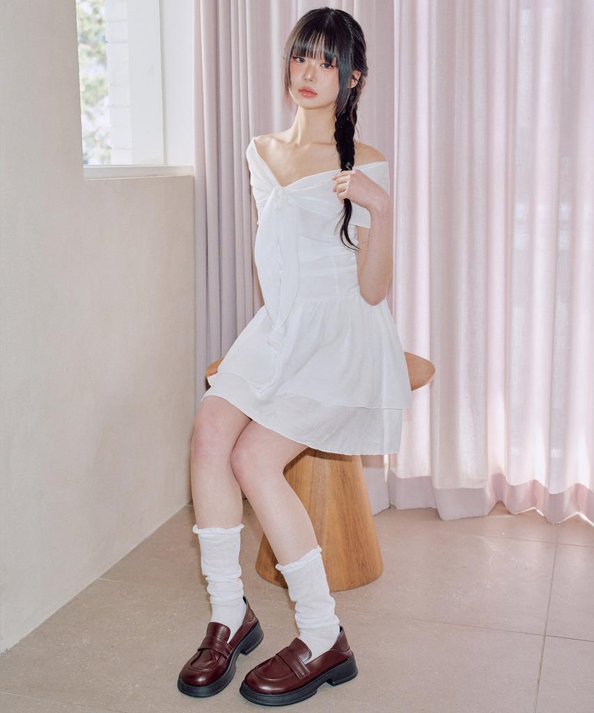 Zero Planet Genti Off-Shoulder Dress [White]