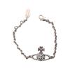 VIVIENNE WESTWOOD Mayfair Bas Relief Classic Series Studded Saturn Seasonal Limited Blue Diamond Silver Chain Bracelet Women Bracelet 61020032-02W388