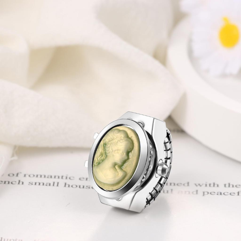 JEWELRYWE Women's Ring Watch Simple Stylish Stainless Steel Finger Ring Free Size Quartz Fashion Accessory - Birthday Christmas Valentine's Day Gift