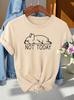 Not Today French Bulldog Women's Tee - Lazy Dog Graphic, Casual Gray Top