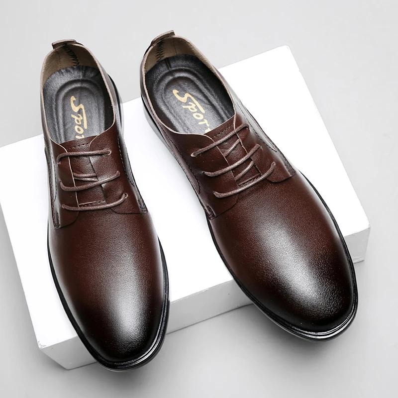 Fashion Elegantes Casual Shoes British Leather Mens Oxford Shoes Sneakers Classic Male Formal Dress Footwear New Trendy Business Shoes