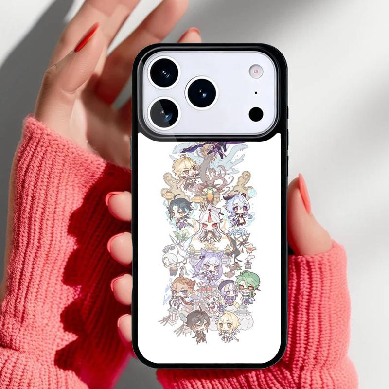 Cute Cartoon Genshin Impact Phone Case for iPhone 17 16 15 14 13 Pro Max Back Cover for 12 11 Pro Coque