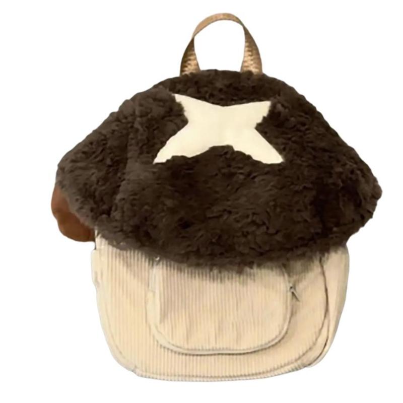 

Travel Backpack for Teens and Girl Lovely Dolls Bag Plush Backpack Students School Bag Cartoon Mushroom Backpack 1