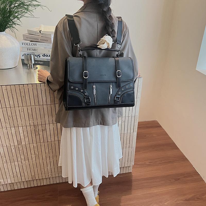 Retro Tote Bag Commuter Luxury Handbag Women's Bag 2025 New Contrast Briefcase Backpack