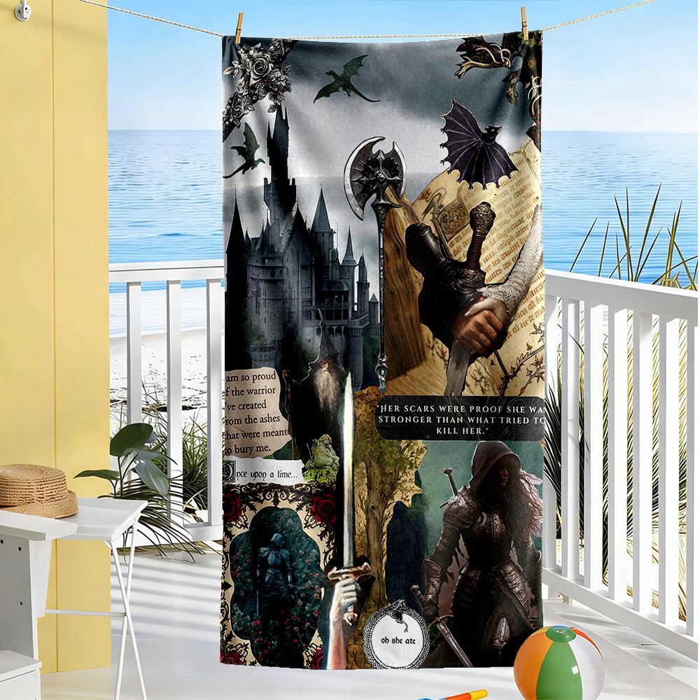 Gothic Style Beach Towel High Absorbency & Quick-Dry Comfortable Lightweight
