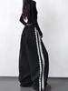 Damen Jogginghose 2025 Schwarz mit seitlicher Spitze - Elastischer Bund, Vielseitig Weiter Schnitt, Lässige Street Dance Hose