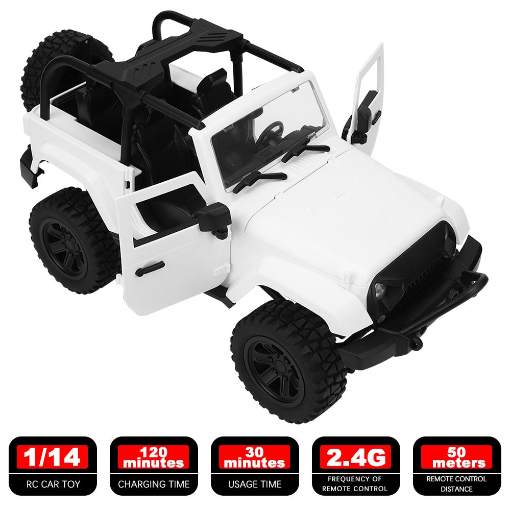 1 14 RC Car Toy FourWheel Drive 2.4GHz Remote Control Children Car Vehicle Toy(White Standard Type)