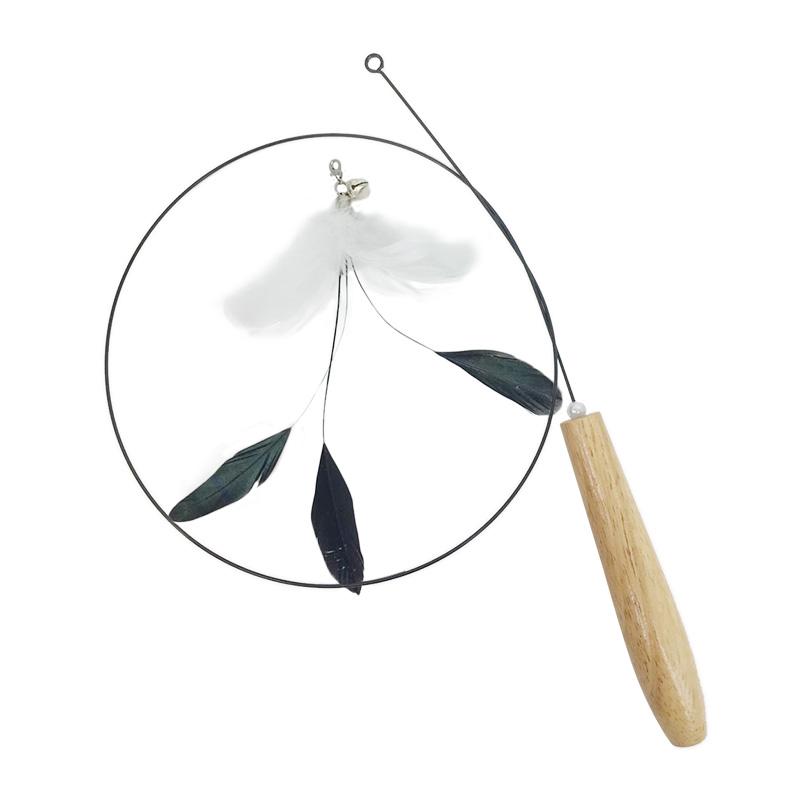 Interactive Cat Toy Funny Simulation Bird Feather with Bell Cat Stick Toy for Kitten Playing Teaser Wand Toy Pet Cats Supplies