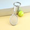 Cute Tennis Racket Keychain 6 Color Mini Pendant Durable Sports Design for Car Keyring Backpack Student Gift Idea
