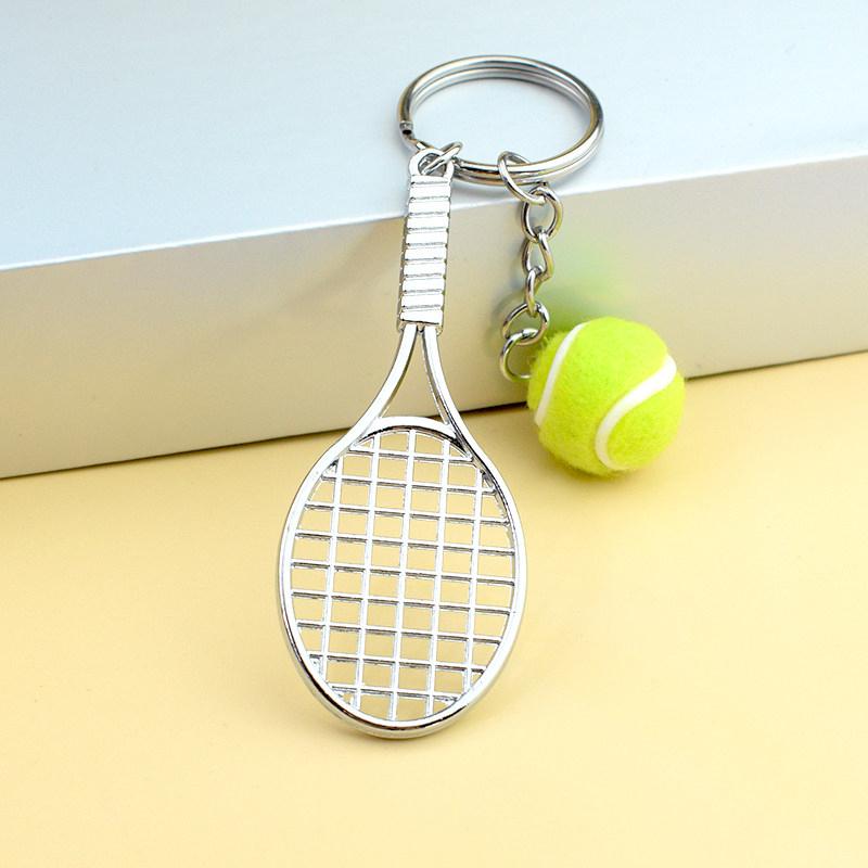 Cute Tennis Racket Keychain 6 Color Mini Pendant Durable Sports Design for Car Keyring Backpack Student Gift Idea