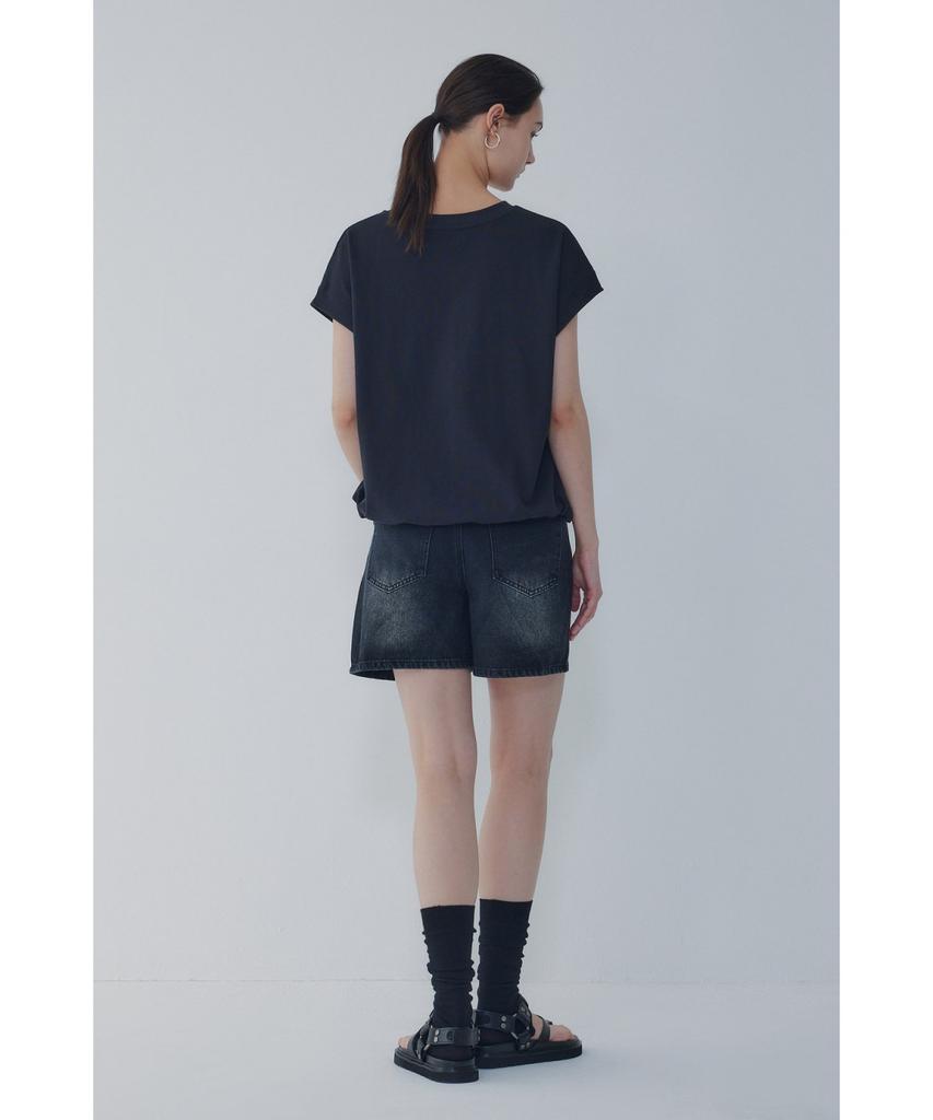 Bobeu Vintage Washed Denim Shorts_Black 7156255004