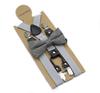 Adult Unisex 4-Clip Elastic Suspenders & Bow Tie Set, Non-Slip, Solid Color, 2.5cm