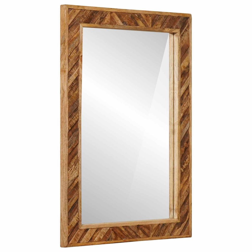 Wall Mounted Mirror with Brown Frame 70 x 50 x 3 cm Glass