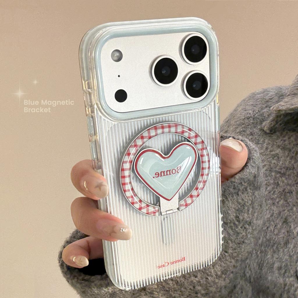 Dungi Albastre și Roșii Sunt Potrivite pentru Carcasa Telefonului Mobil Apple 17promax 15 Coreeană IPhone16 Suport Magnetic Iubire 14 Carcasă Moale