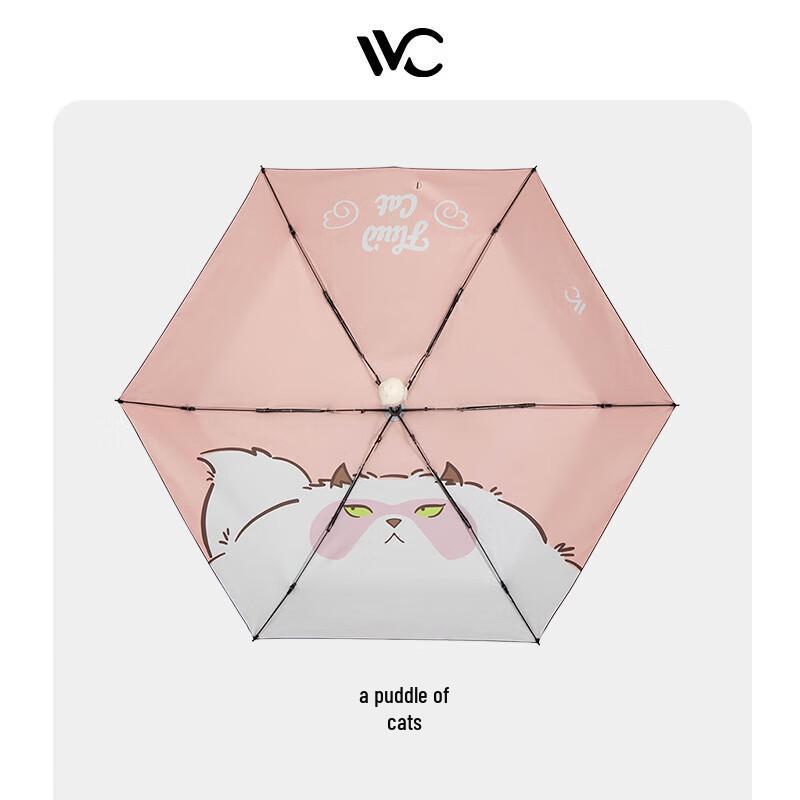 VVC Двухслойный зонт от солнца и дождя  Кот-лужа  с УФ-защитой