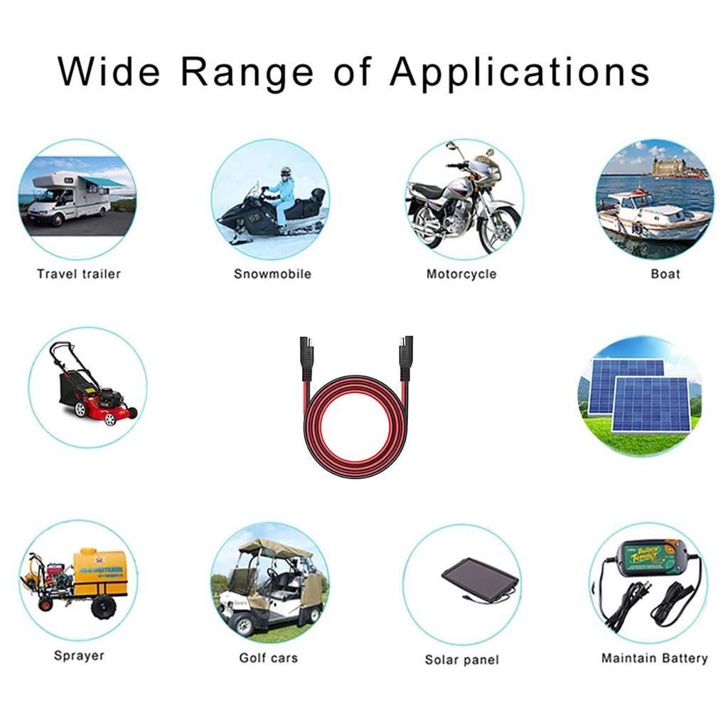 Liwinting SAE Connector Cable, Car Extension Cable, SAE To SAE 2 Pink Quick Connect/Disconnect Harness 18AWG, 1m/3.28ft