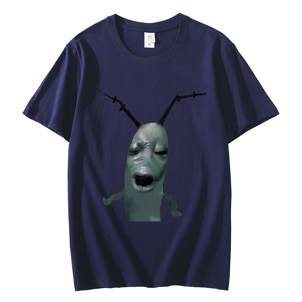 Cursed Plankton Funny Meme Graphic T Shirts Casual Comfort Short Sleeve Tshirt High Quality Fashion Oversized Tshirts Unisex