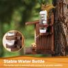 Squirrel Feeder Box Garden Chipmunk Feeding Station With Water Bottle Wooden Wall Mount Feeder House For Bird Food Nuts Corn Cob