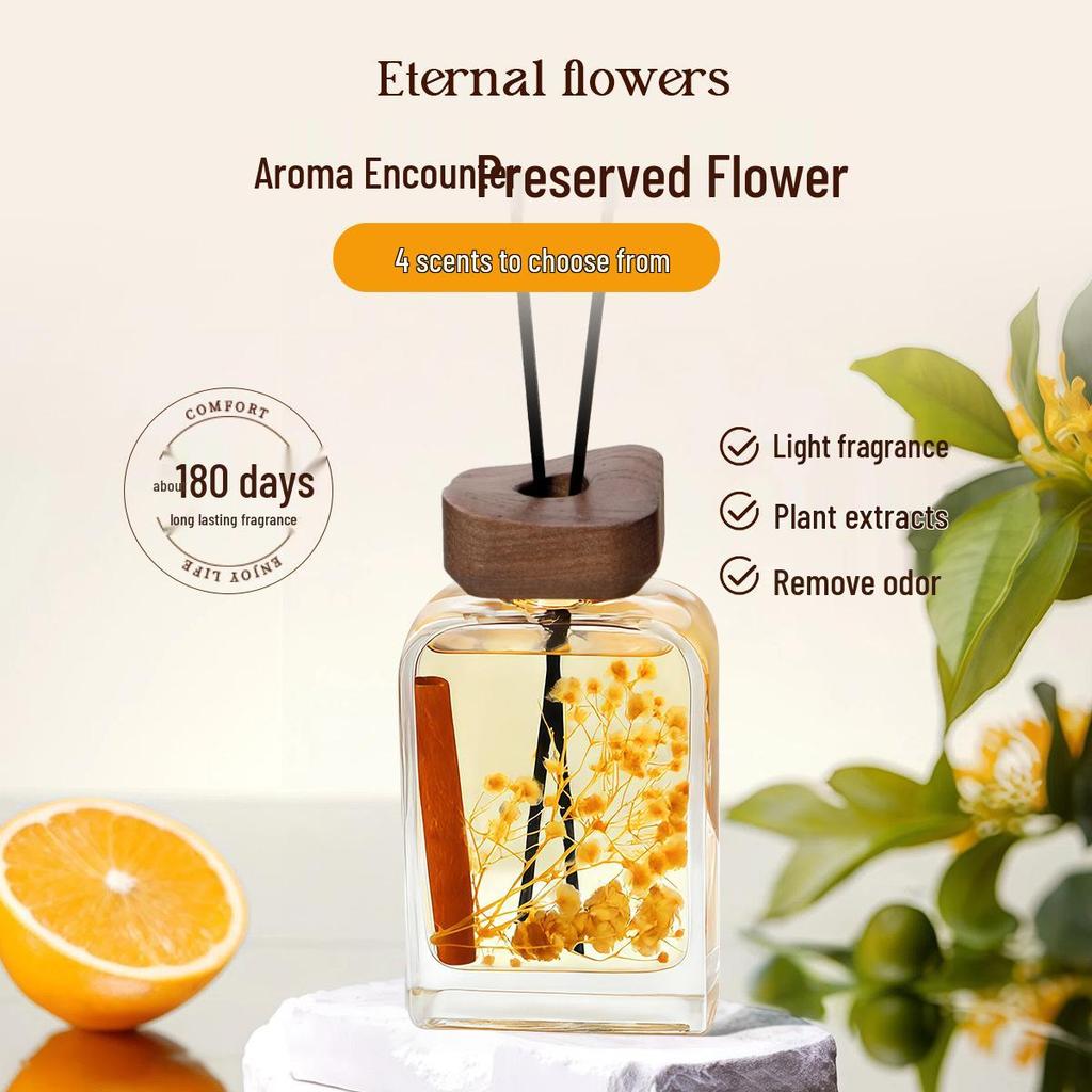 Luxury Preserved Flowers Aroma Diffuser Gift Box – Long-lasting Fragrance for Hotel Bedrooms & Souvenirs