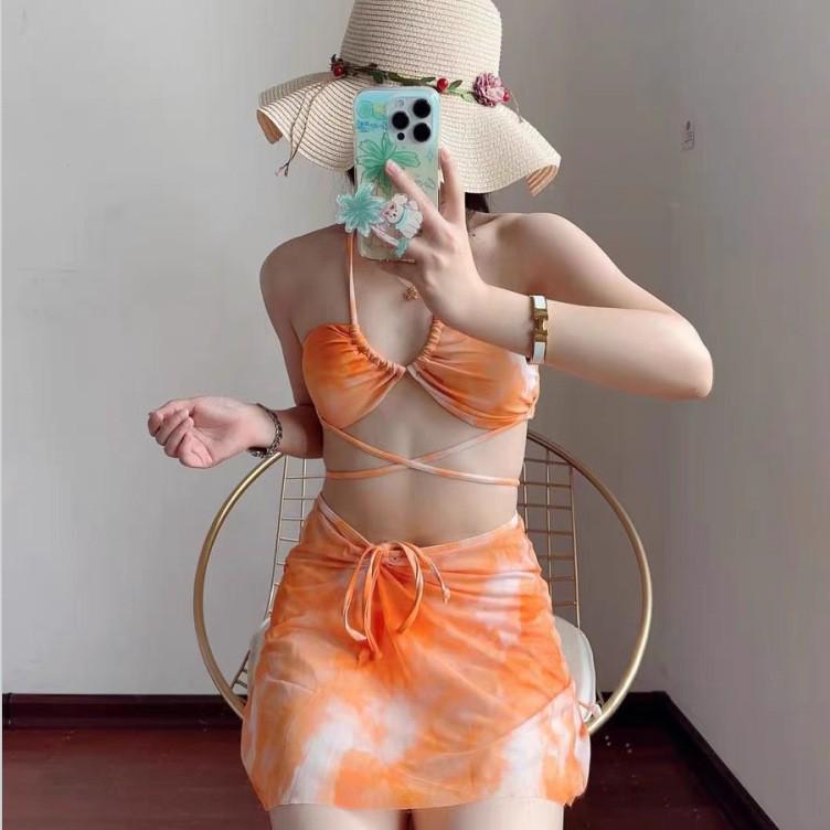 

Korean Tie-Dye Bikini Three-Piece Swimsuit Set for Women L