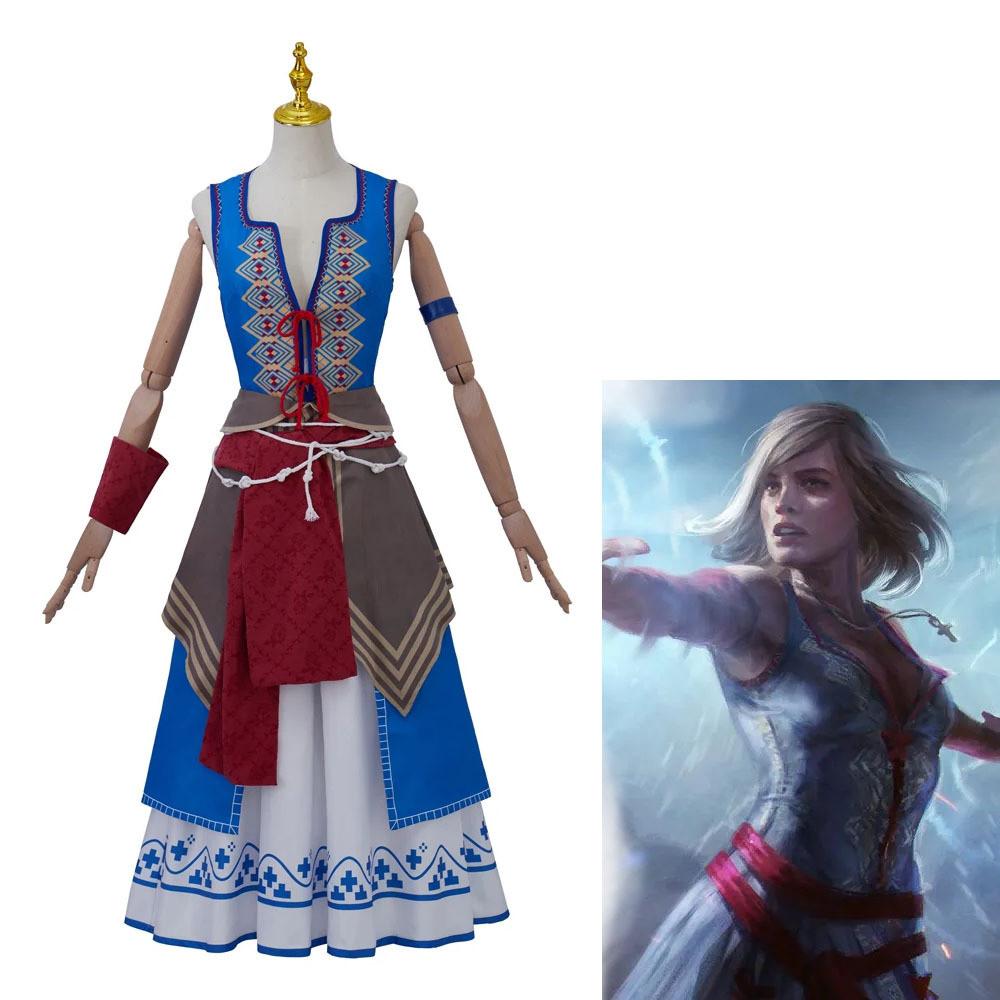The Witcher 3 Wild Hunt Keira Cosplay Costume With Polyester Fabric For Halloween Themed Events