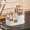 1pc Rotating Makeup Organizer, Vanity Tray for Brushes/Lipsticks | Compact Design, White & 4 Colors, Ideal for Desk Storage