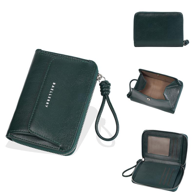 Baellerry Women Fashion Mini Purses PU Leather Card Holder Casual Design Zipper Coin Purse Wallets