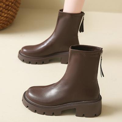 Martin Boots Women's Shoes 2025 New Popular Women's Boots Thick-soled Thin Boots British Style Small Short Boots Women's Spring and Autumn Single Boo