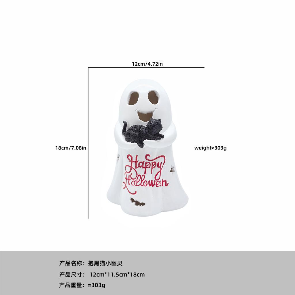Halloween cute white ghost party ornament tabletop ornament study decoration resin crafts small ornament