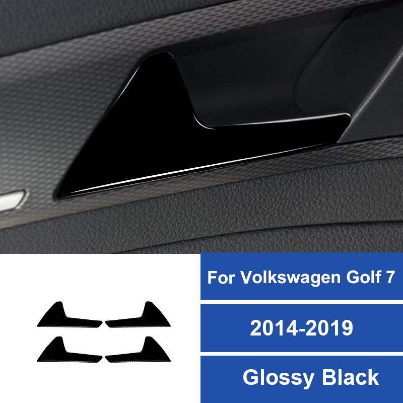 4 PZ/SET Adesivi Decorativi Maniglia Interna Porta Auto in Vera Fibra di Carbonio Per Volkswagen Golf 7 2014-2019 Accessori Interni