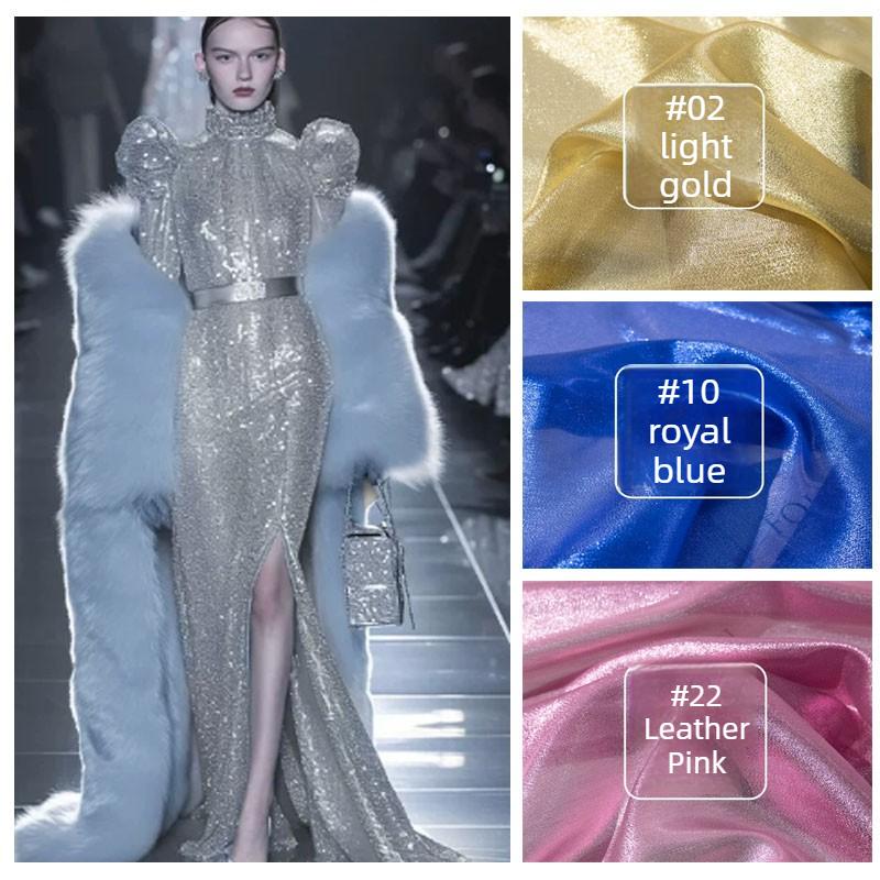 Mermaid Tulle Glitter Fabric Plain By The Meter for Clothes Dance Dresses Sewing Shining Cloth Needlework Soft Comfortable Droop