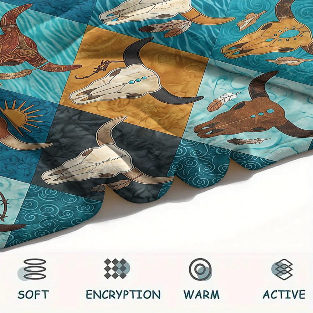 1Pc Cultural Puzzle Print Flannel Blanket High Quality Warm Comfortable Cover for All Seasons Perfect for Gifts Home Decor