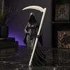Dark Academia Bookshelf Decor 3D Printed Female Grim Reaper Statue Hooded Faceless Gothic Resin Figurine with Detachable Home Ornament Scythe,