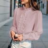 Women Elegant Ruffled Long Sleeve Blouse Plus Size