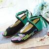 Ladies' New Ethnic-Style Embroidered Canvas Shoes with Oxford Sole Soft-Sole Dance Flats