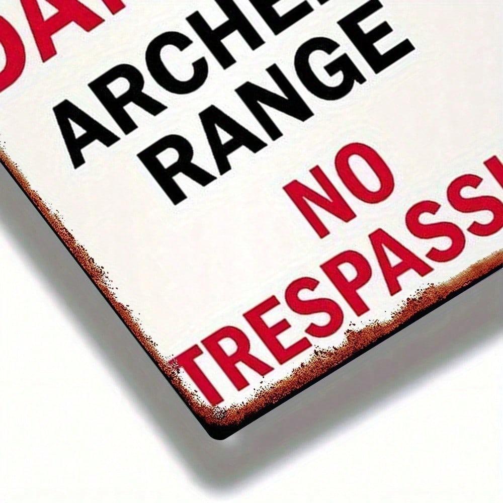 Vintage Archery Danger Sign, 8x12 Inch Iron Plaque, Humorous 2D Wall Decor Gift