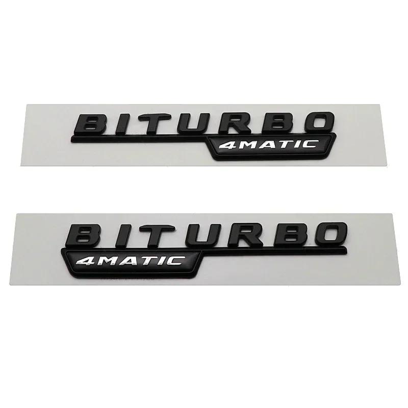 2pcs Car Fender Side Emblem Sticker Body Badge for Mercedes Benz BITURBO 4MATIC 2017-2021 W221 W212 W205 W211 W210 GLC B200 AT1