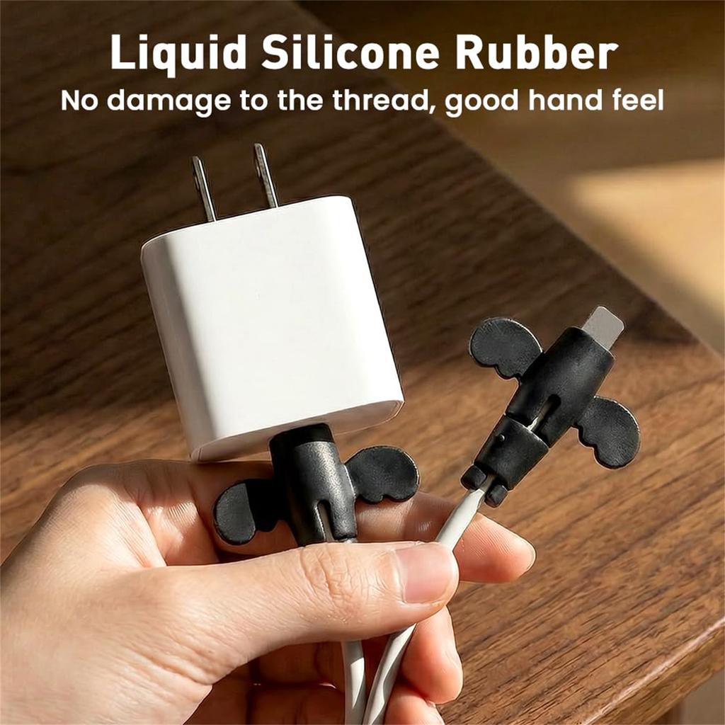 Silicone Charger Cable Protectors, Universal Non- Cord, Double-End Silicone Data Cable Cover Cord Organizer