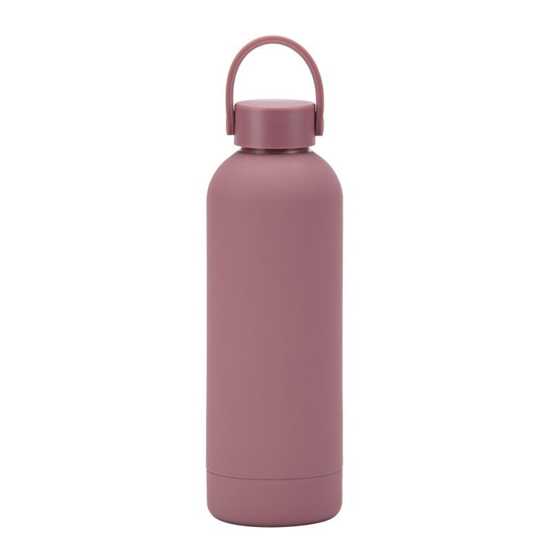 Double-Layer Stainless Steel Vacuum Insulated Travel Mug With Carrying Handle - 500ml Portable Outdoor Water Bottle