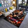 "Anime Themed Carpet with Bleach Characters and Fiery Design" Suitable for Use As an Anti-slip for Living Room Bedroom Sofas
