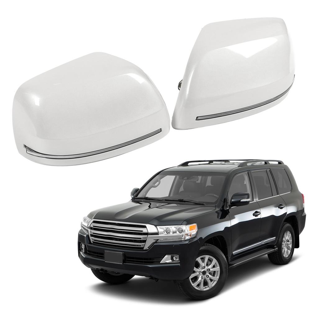 2PCS Car Rrview Mirror Cover with LED Turn Signal Light Replacement for   200 LC200 FJ200 20162019